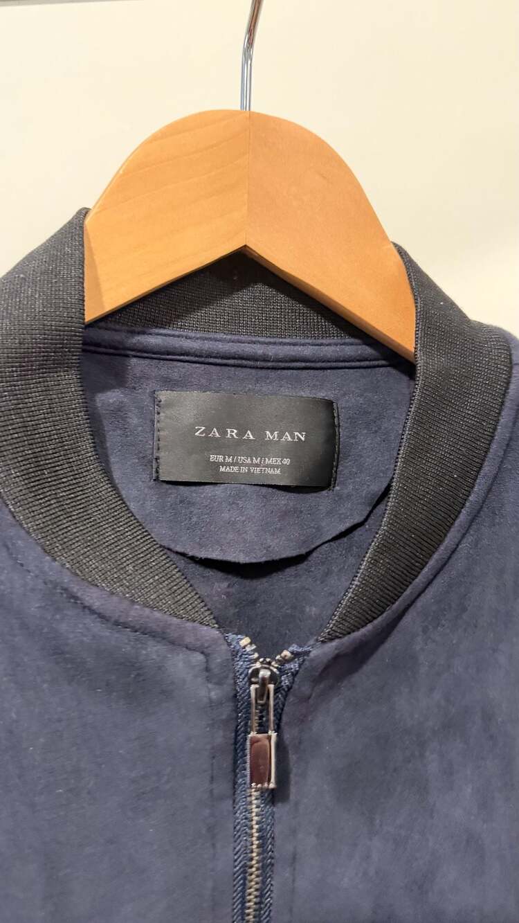 Zara Man Faux Suede Bomber Jacket